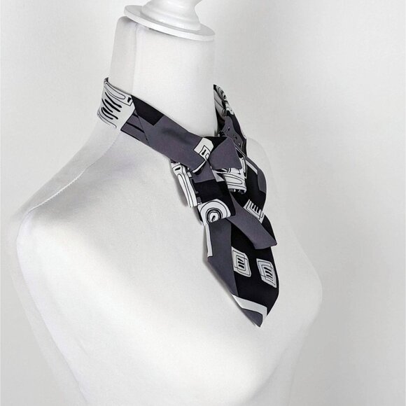 Ogsplosh Black White And Grey Women's Ascot Scarf BNWT - Picture 3 of 7